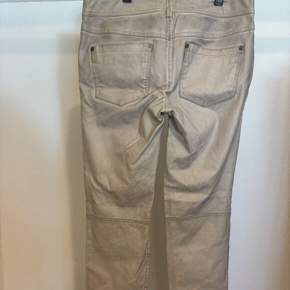 Free People Women's Faux Leather Moto Style Slim - Ankle Zip - Tan - Size 4 - Picture 2 of 6